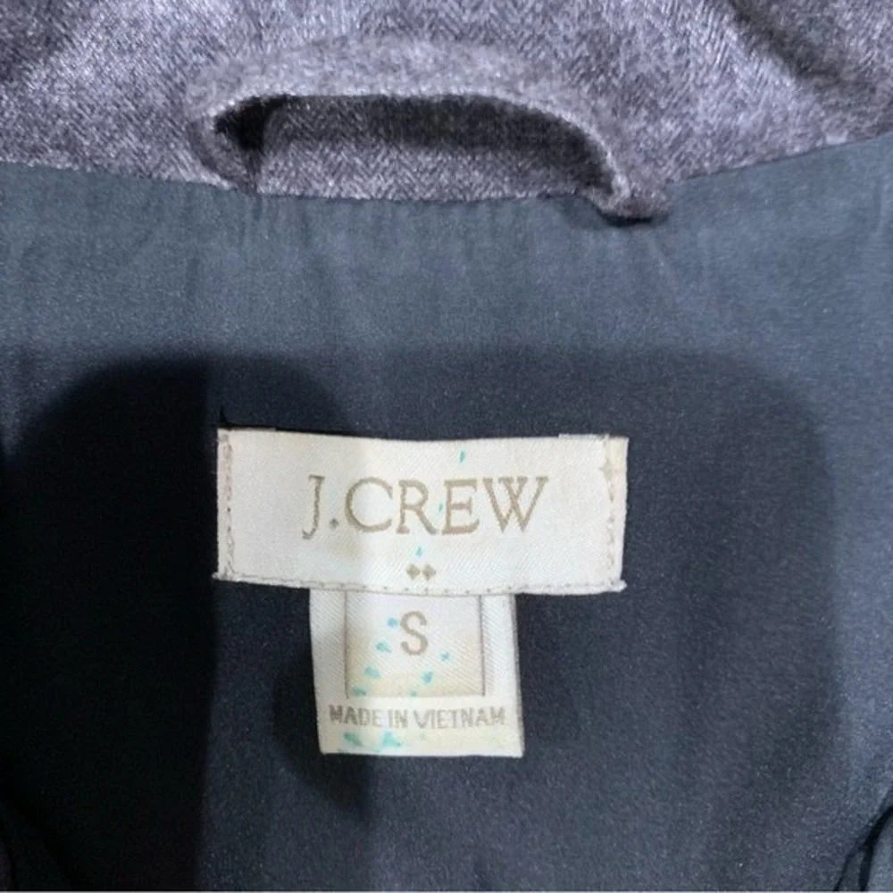 J Crew Quilted Puffer Vest Heathered Charcoal Gray Size S‎ Down Fill Zip Pockets